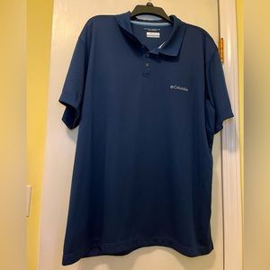 Navy Blue Columbia Big & Tall Men's Omnishade Polo Short Sleeve Shirt XXL